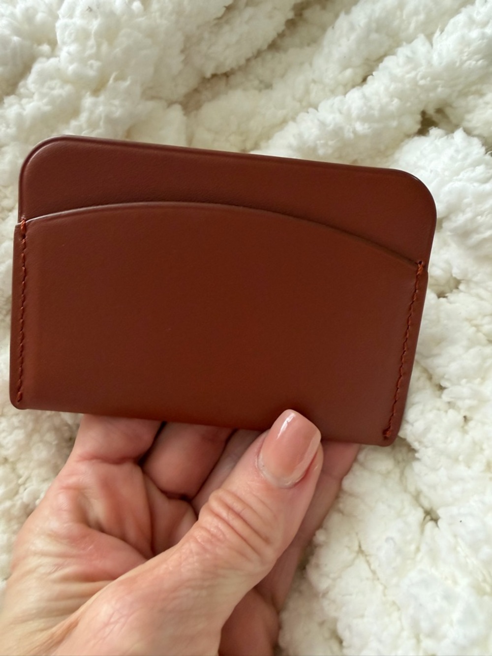 Polène Cognac,cyme Brown Leather Card Holder - Picture 3 of 4